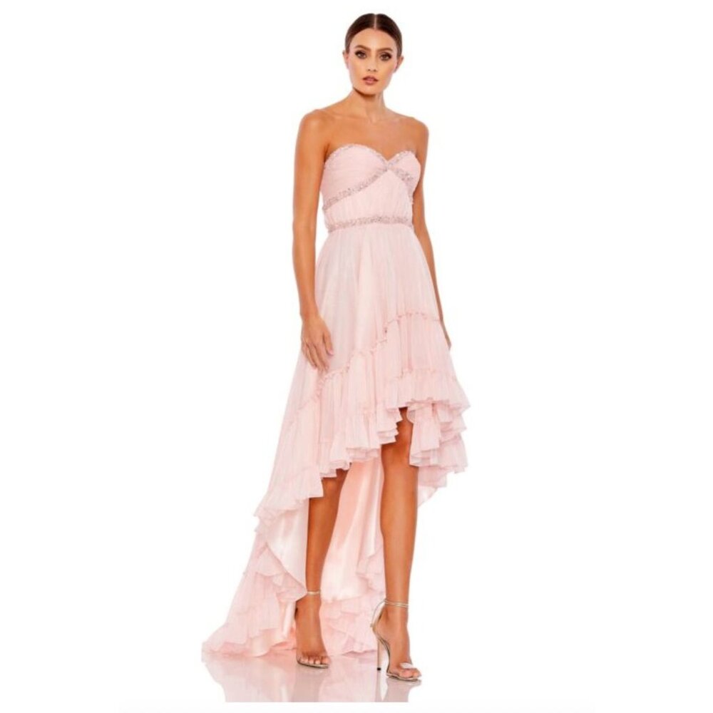 Mac Duggal Pink Strapless Maxi Dress